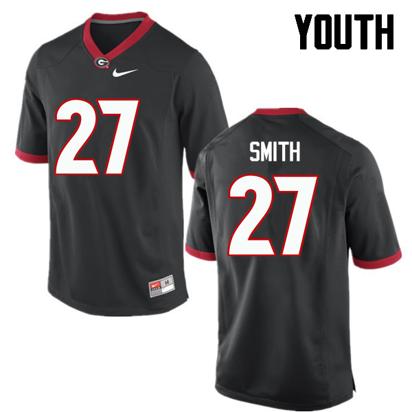 Youth Georgia Bulldogs #27 KJ Smith College Football Jerseys-Black - Click Image to Close